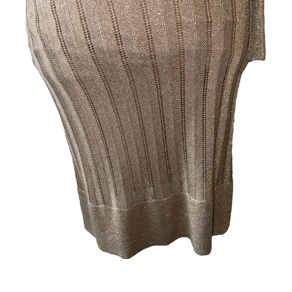MNG Mango Gold Knit Dress Size S100 - Picture 4 of 16